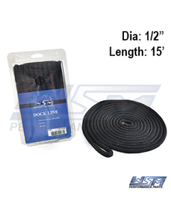 WSM Förtöjningslina 12,7mm x 4,6m Svart