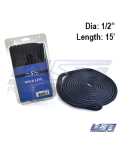 WSM Förtöjningslina 12,7mm x 4,6m Marinblå