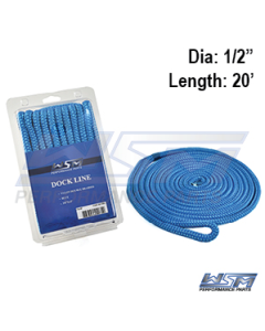 WSM Förtöjningslina 12,7mm x 6,1m Blå