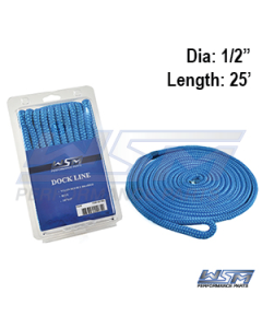 WSM Förtöjningslina 12,7mm x 7,62m Blå