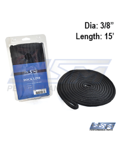 WSM Förtöjningslina 9,5mm x 4,6m Svart