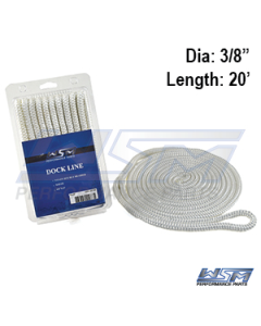 WSM Förtöjningslina 9,5mm x 6,1m Vit