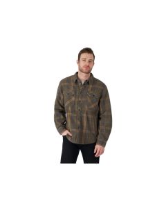 Can‑Am Bonded Plaid Overshirt Army Green