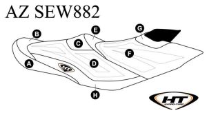 Hydro Turf Sätesöverdrag Sea-Doo RXT-iS 09-12/RXT 260/RXT-X 260/RXT-X aS 260 12-15